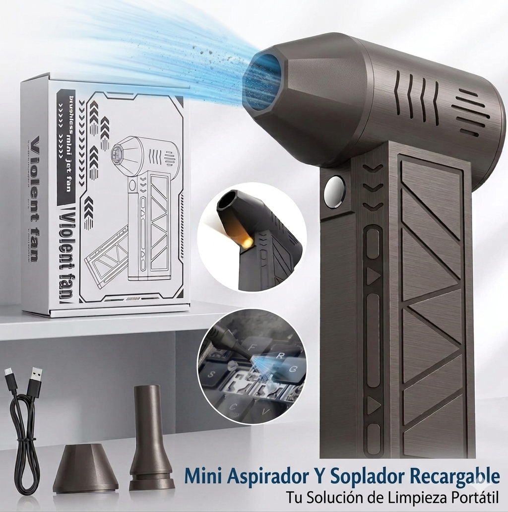 Mini Aspirador y Soplador Recargable Portátil - Olvídate del polvo en segundos!